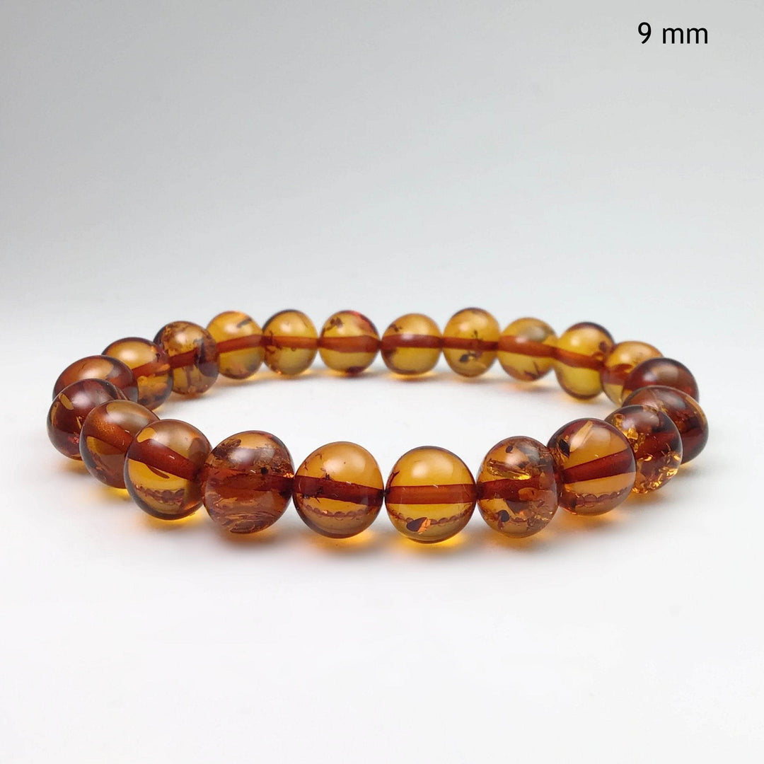 Cognac Amber Beaded Bracelet-Rocks and Gems Canada