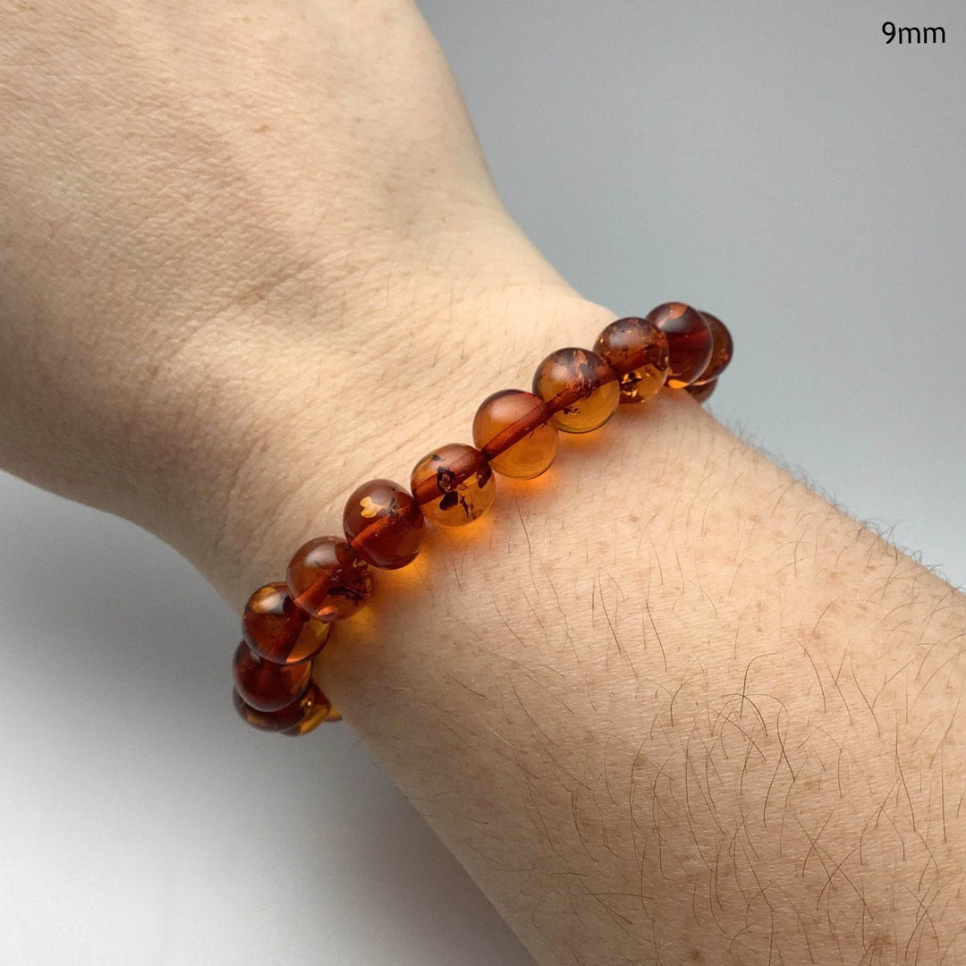 Cognac Amber Beaded Bracelet-Rocks and Gems Canada