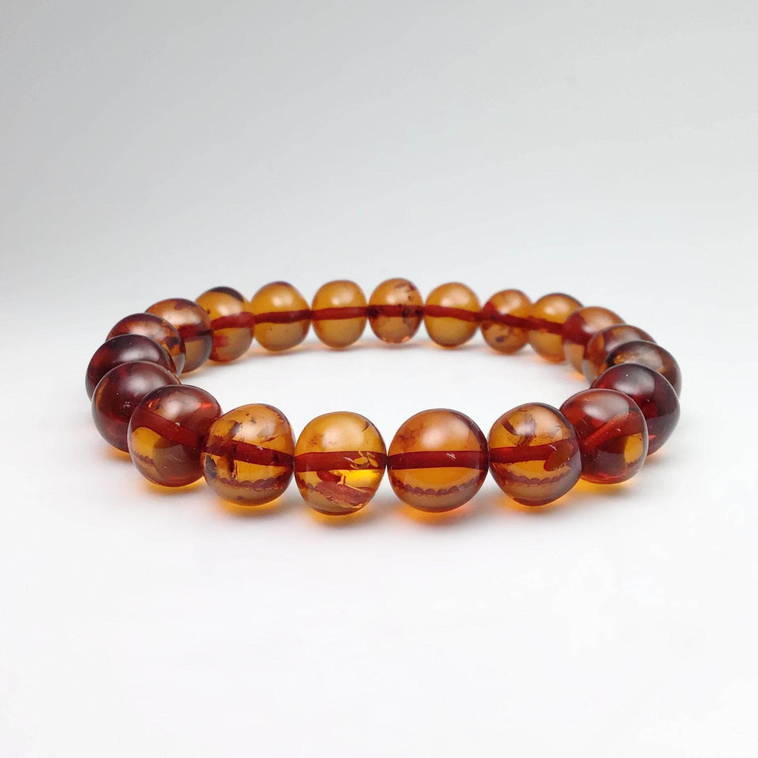 Cognac Amber Beaded Bracelet-Rocks and Gems Canada