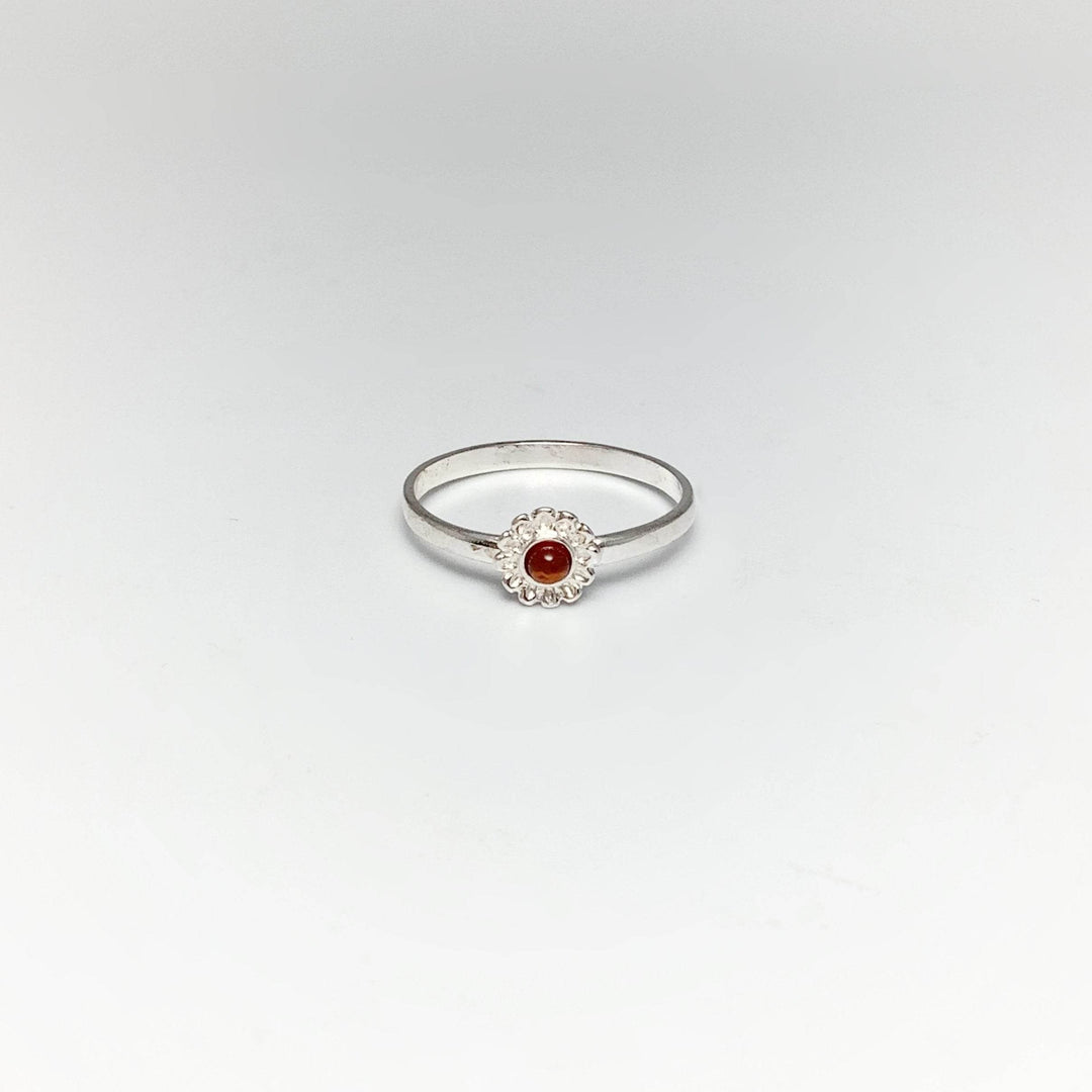 Cognac Amber Flower Ring-Rocks and Gems Canada