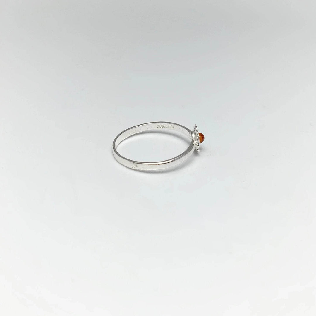 Cognac Amber Flower Ring-Rocks and Gems Canada