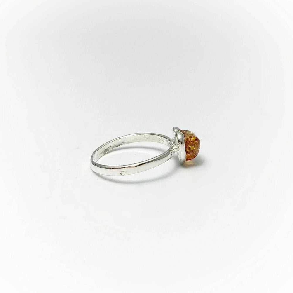 Cognac Amber Heart Ring - Small Sizes-Rocks and Gems Canada