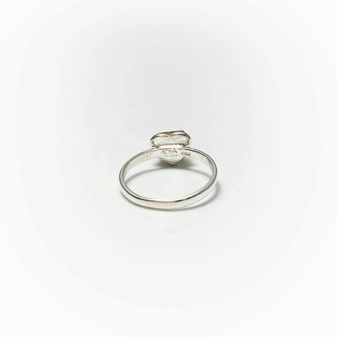 Cognac Amber Heart Ring - Small Sizes-Rocks and Gems Canada