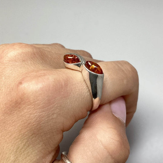 Cognac Amber Ring-Rocks and Gems Canada