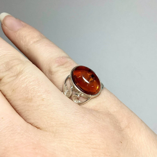 Cognac Amber Ring-Rocks and Gems Canada
