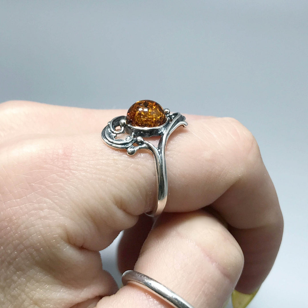 Cognac Amber Ring-Rocks and Gems Canada