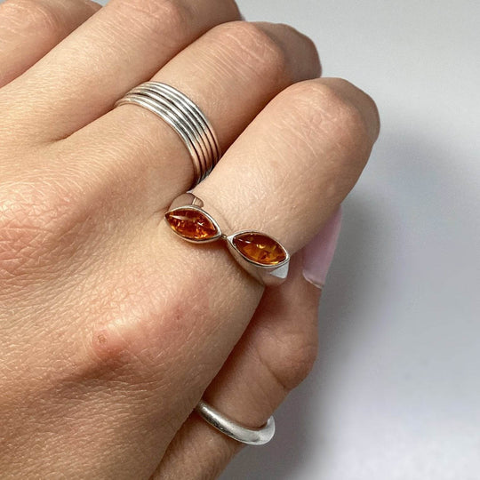 Cognac Amber Ring-Rocks and Gems Canada