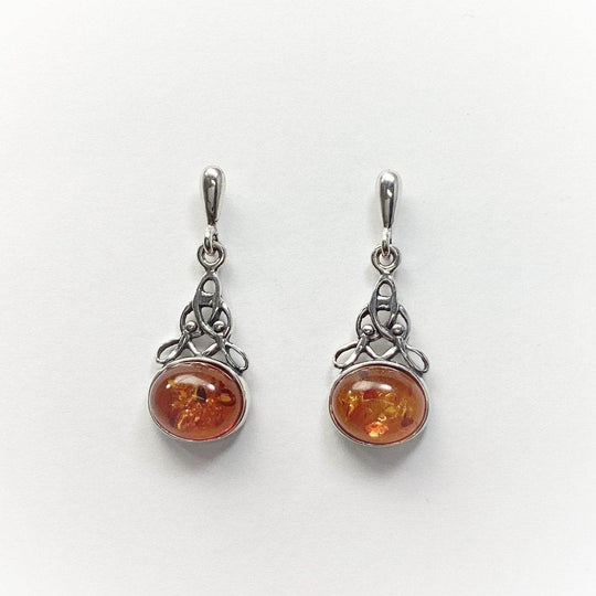Cognac Amber Stud Earrings-Rocks and Gems Canada