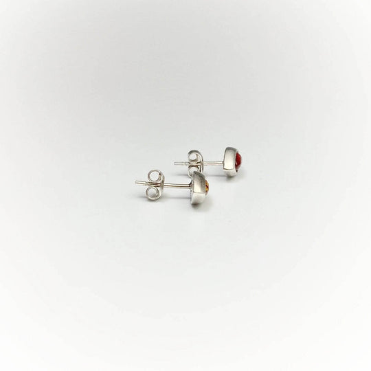 Cognac Amber Stud Earrings-Rocks and Gems Canada