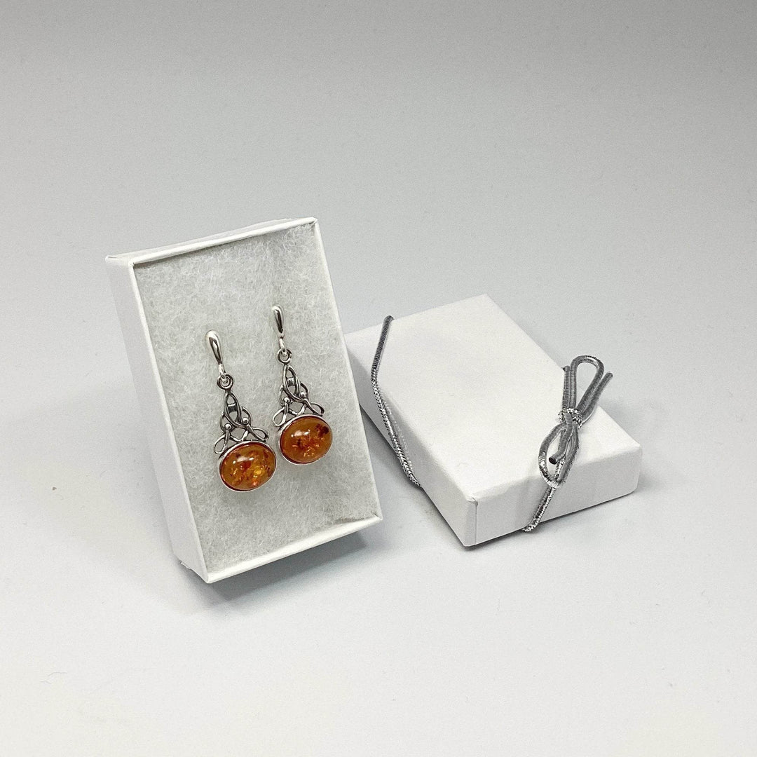 Cognac Amber Stud Earrings-Rocks and Gems Canada