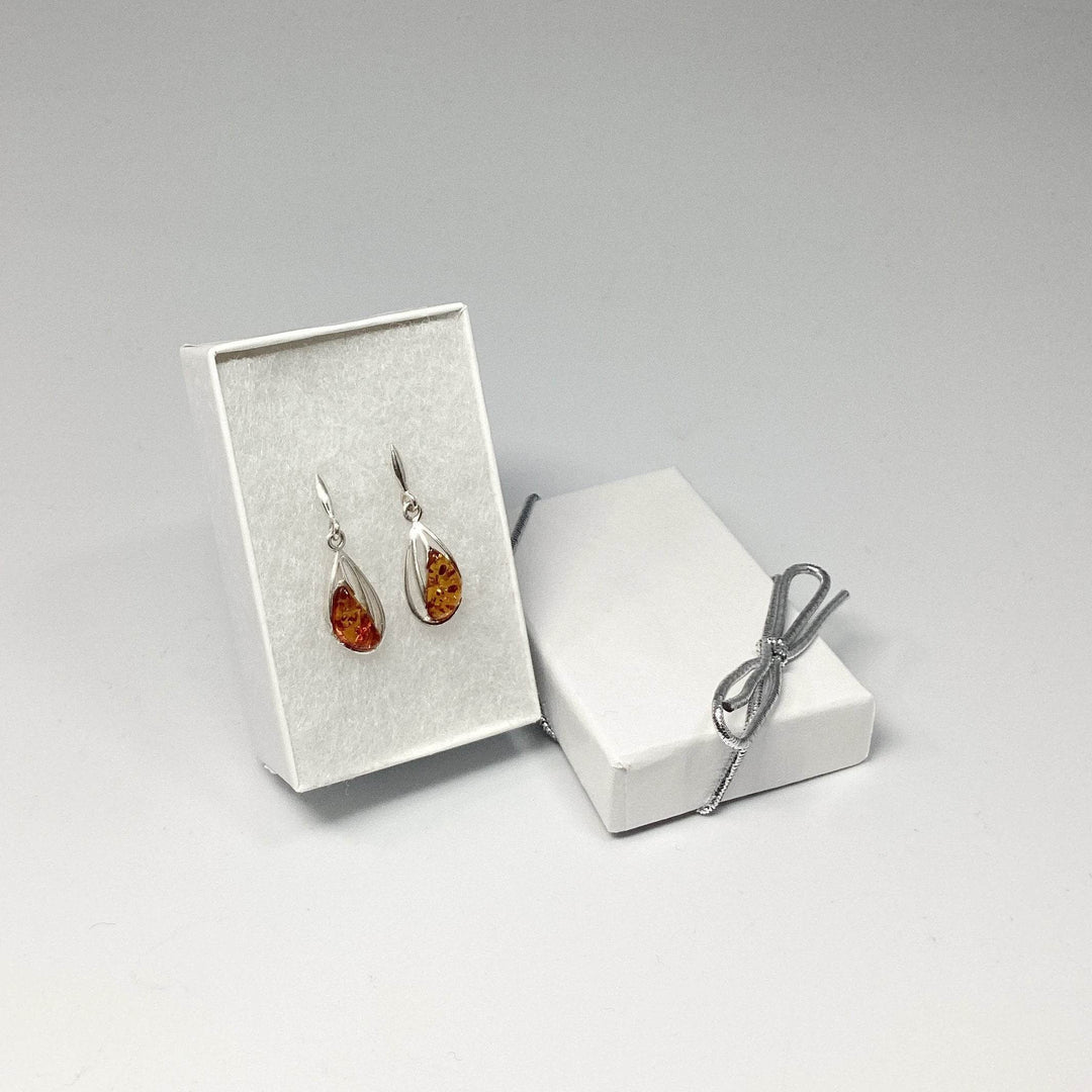 Cognac Amber Stud Earrings-Rocks and Gems Canada