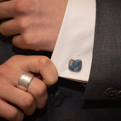 K2 Granite Azurite Cufflinks