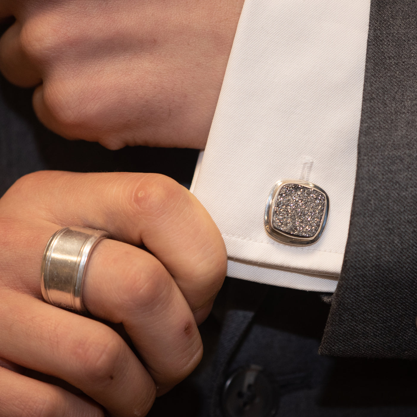 Plated Druzy Cufflinks