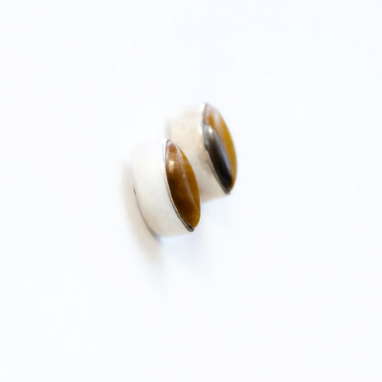 Tiger Eye Stud Earrings - Rocks and Gems Canada