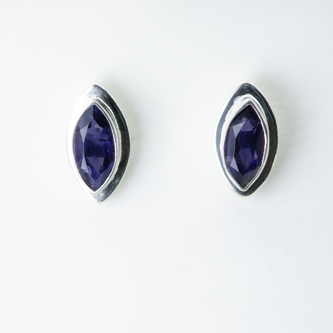 Iolite Stud Earrings - Rocks and Gems Canada