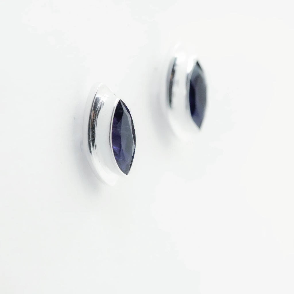 Iolite Stud Earrings - Rocks and Gems Canada