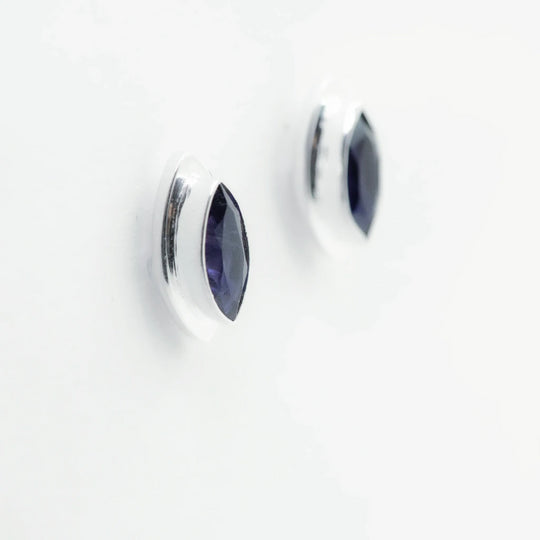 Iolite Stud Earrings - Rocks and Gems Canada
