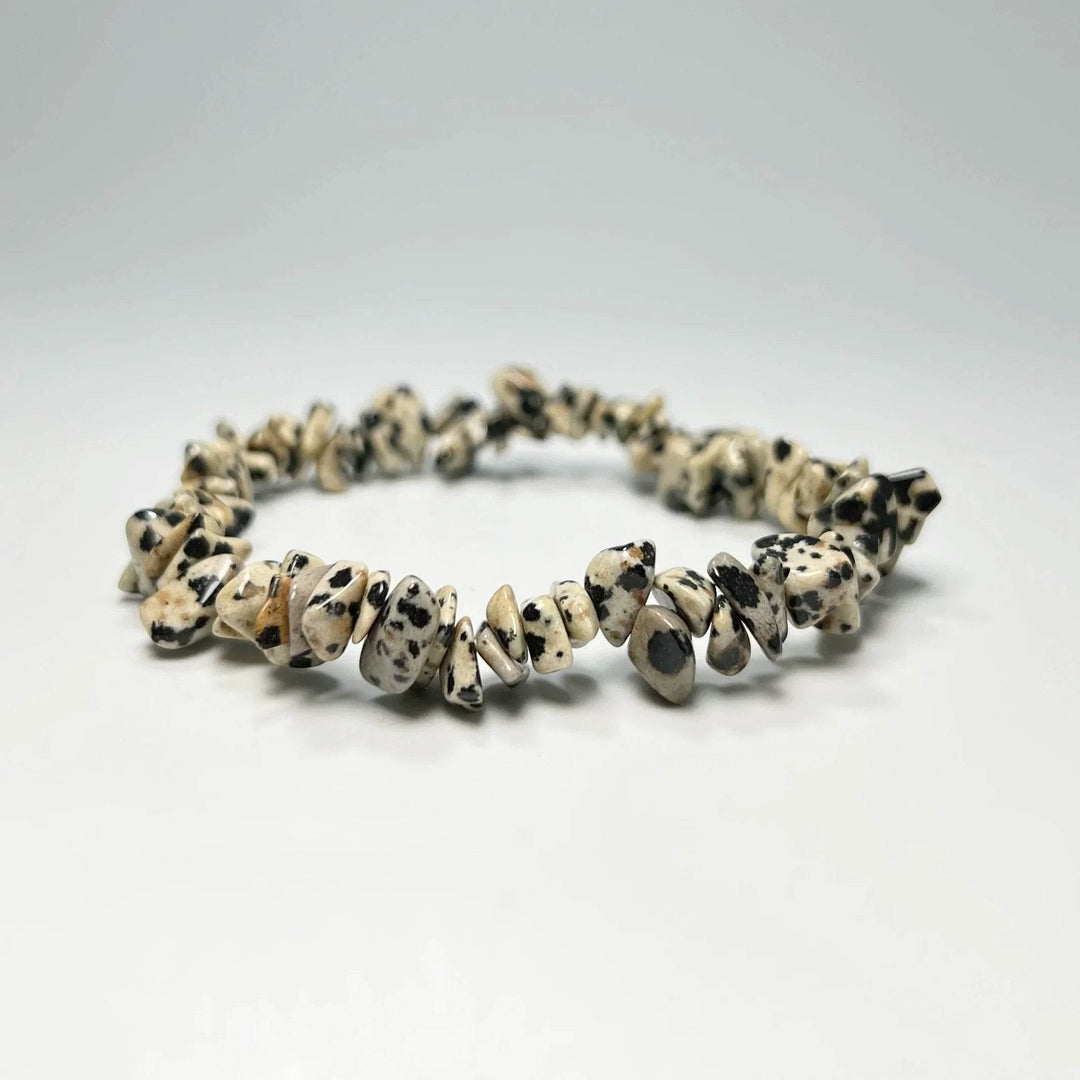 Dalmatian Jasper Chip Beaded Bracelet-Rocks and Gems Canada