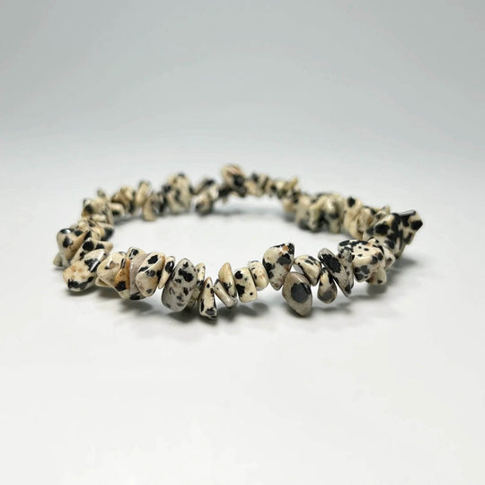 Dalmatian Jasper Chip Beaded Bracelet-Rocks and Gems Canada