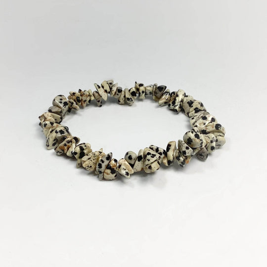 Dalmatian Jasper Chip Beaded Bracelet-Rocks and Gems Canada