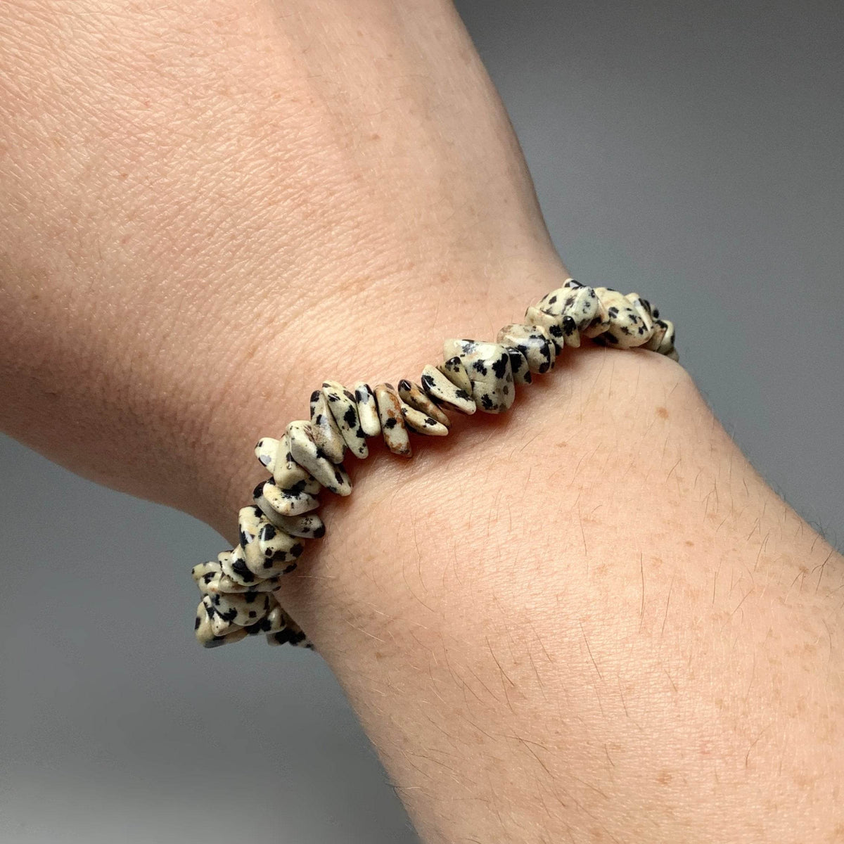 Dalmatian Jasper Chip Beaded Bracelet-Rocks and Gems Canada