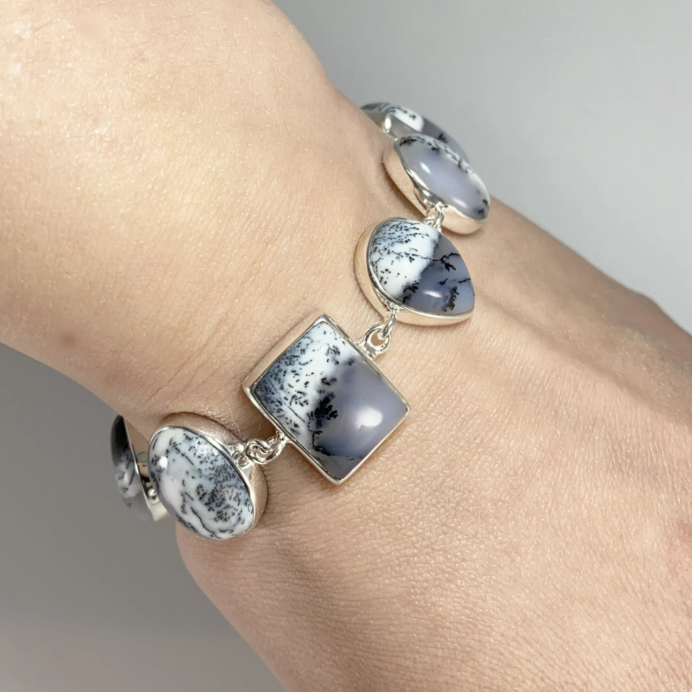 Dendritic Opal Sterling Silver Bracelet