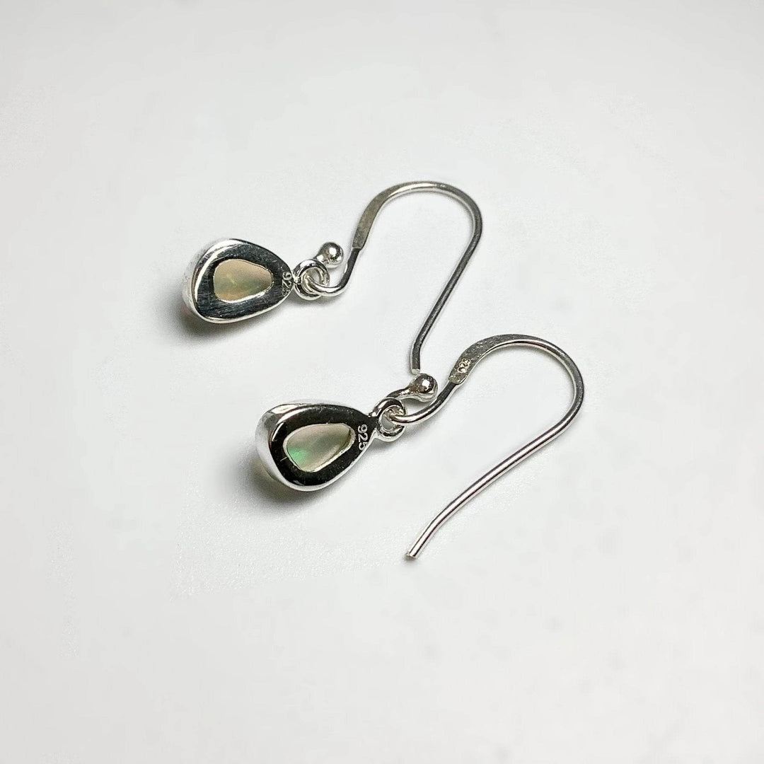 Ethiopian Fire Opal Freeform Faceted Dangle Earrings-Rocks and Gems Canada