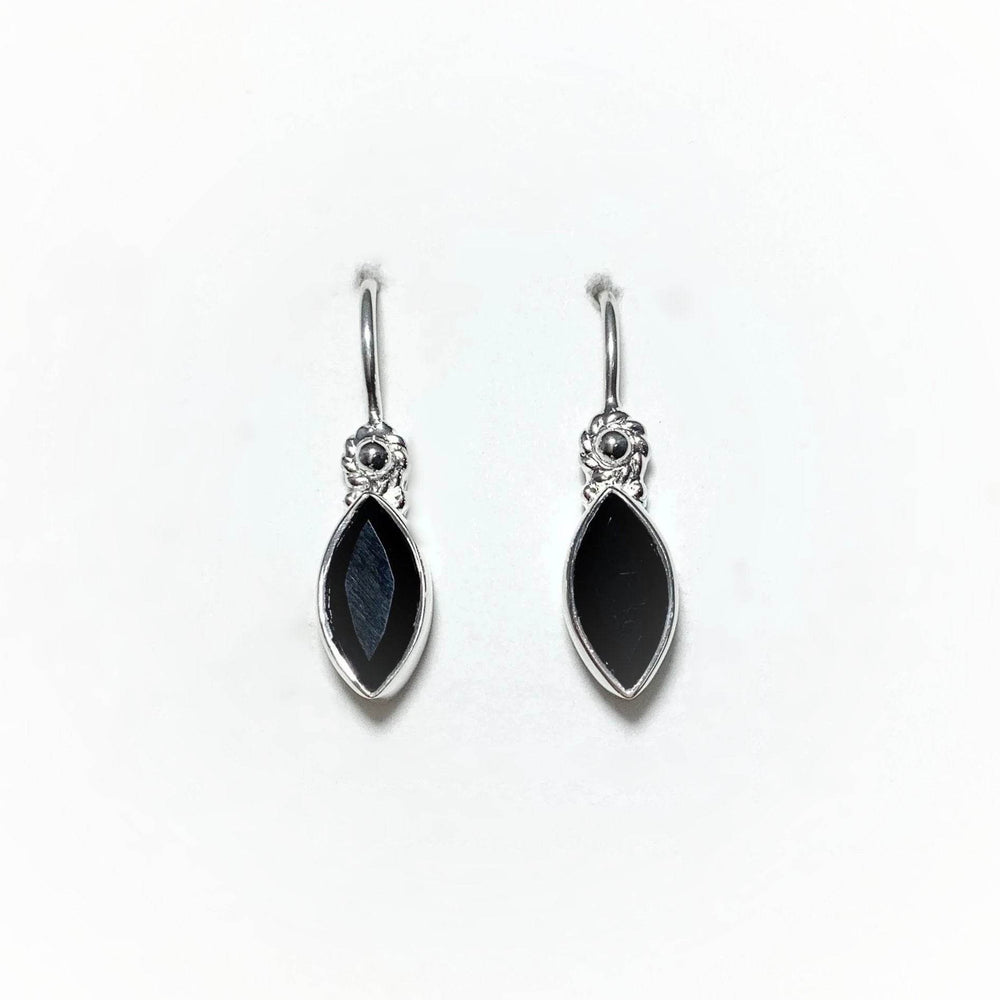 Faceted Black Onyx Dangle Earrings-Rocks and Gems Canada