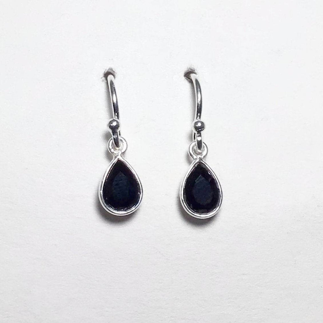 Faceted Black Onyx Dangle Earrings-Rocks and Gems Canada