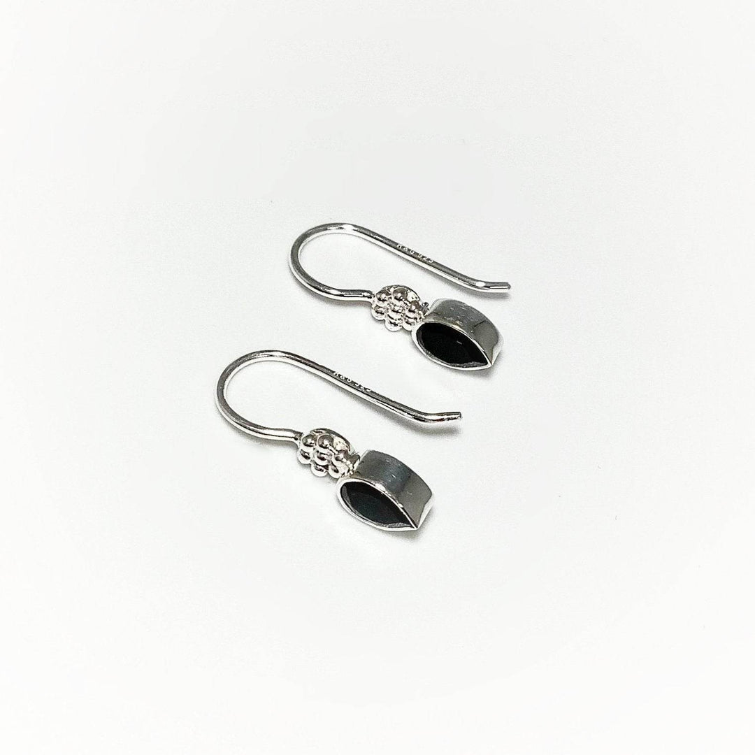 Faceted Black Onyx Dangle Earrings-Rocks and Gems Canada