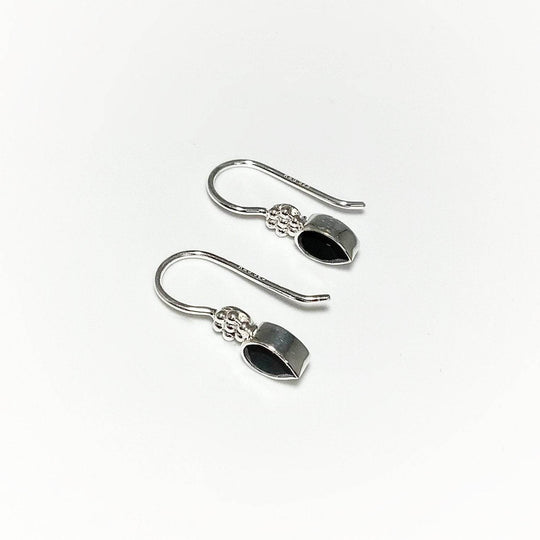 Faceted Black Onyx Dangle Earrings-Rocks and Gems Canada