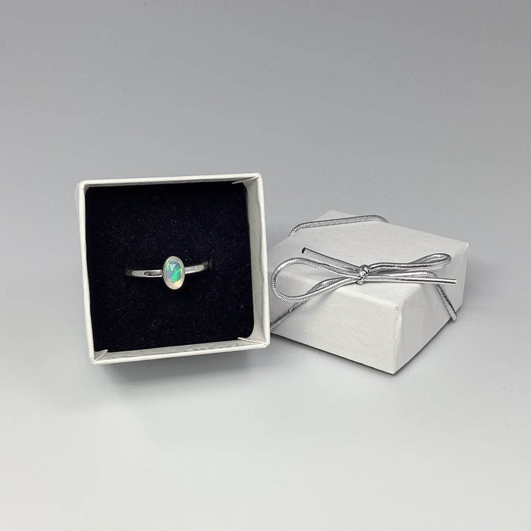 Faceted Ethiopian Fire Opal Ring-Rocks and Gems Canada