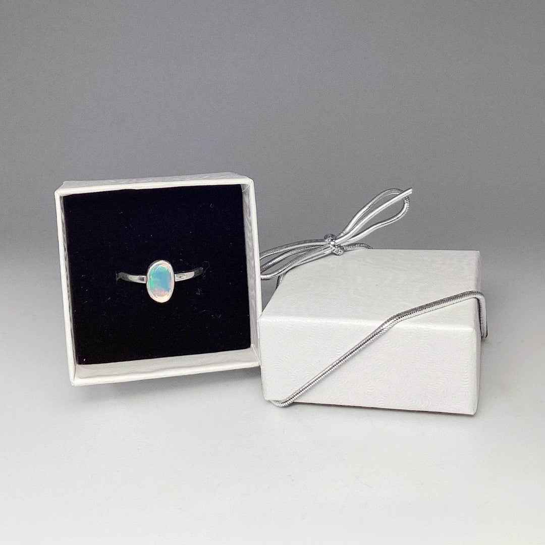 Faceted Ethiopian Fire Opal Ring-Rocks and Gems Canada