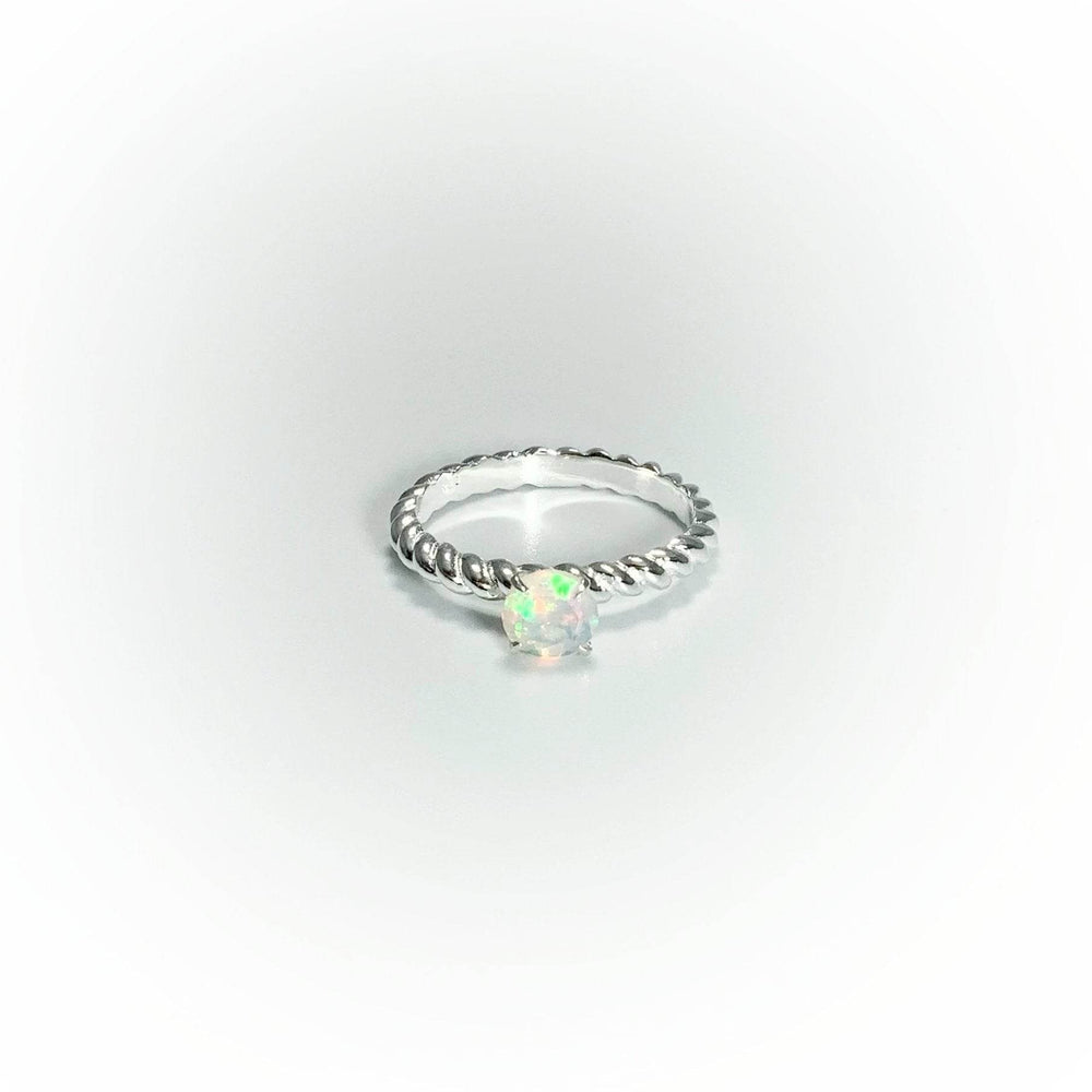 Faceted Ethiopian Fire Opal Ring-Rocks and Gems Canada