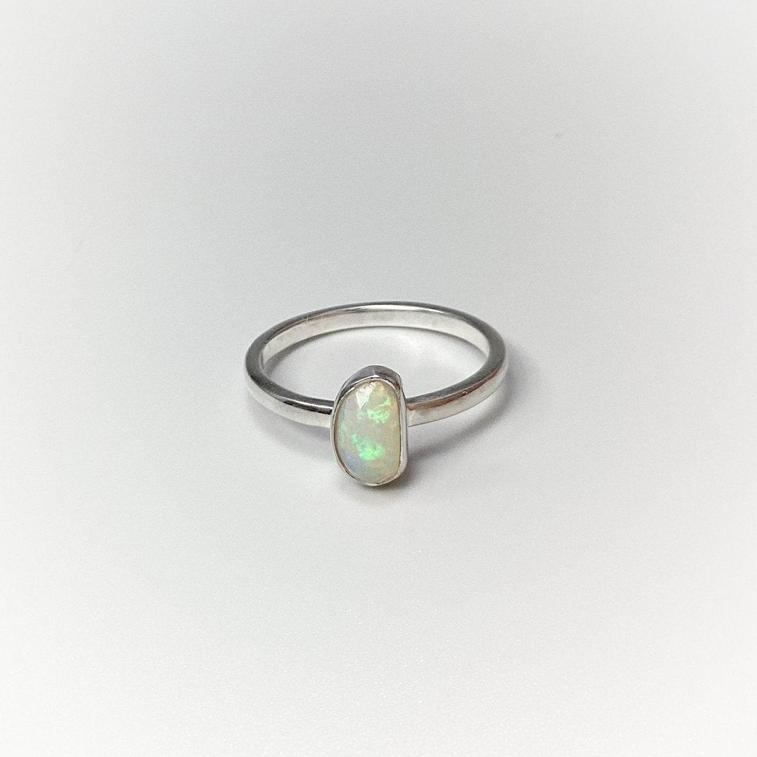 Faceted Ethiopian Fire Opal Ring-Rocks and Gems Canada