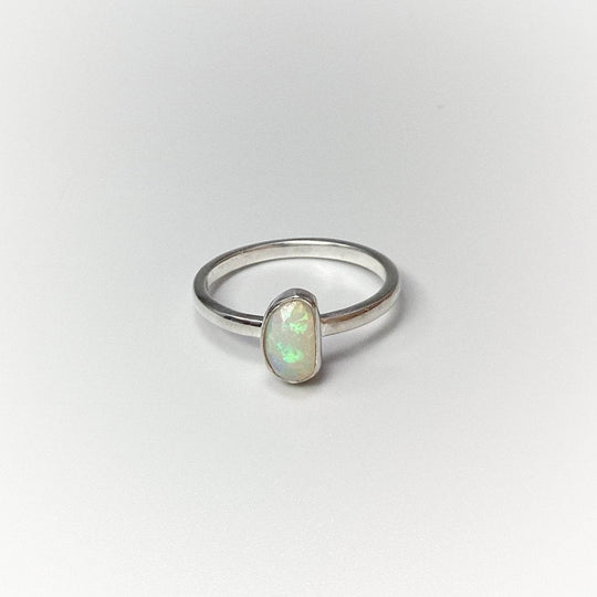 Faceted Ethiopian Fire Opal Ring-Rocks and Gems Canada