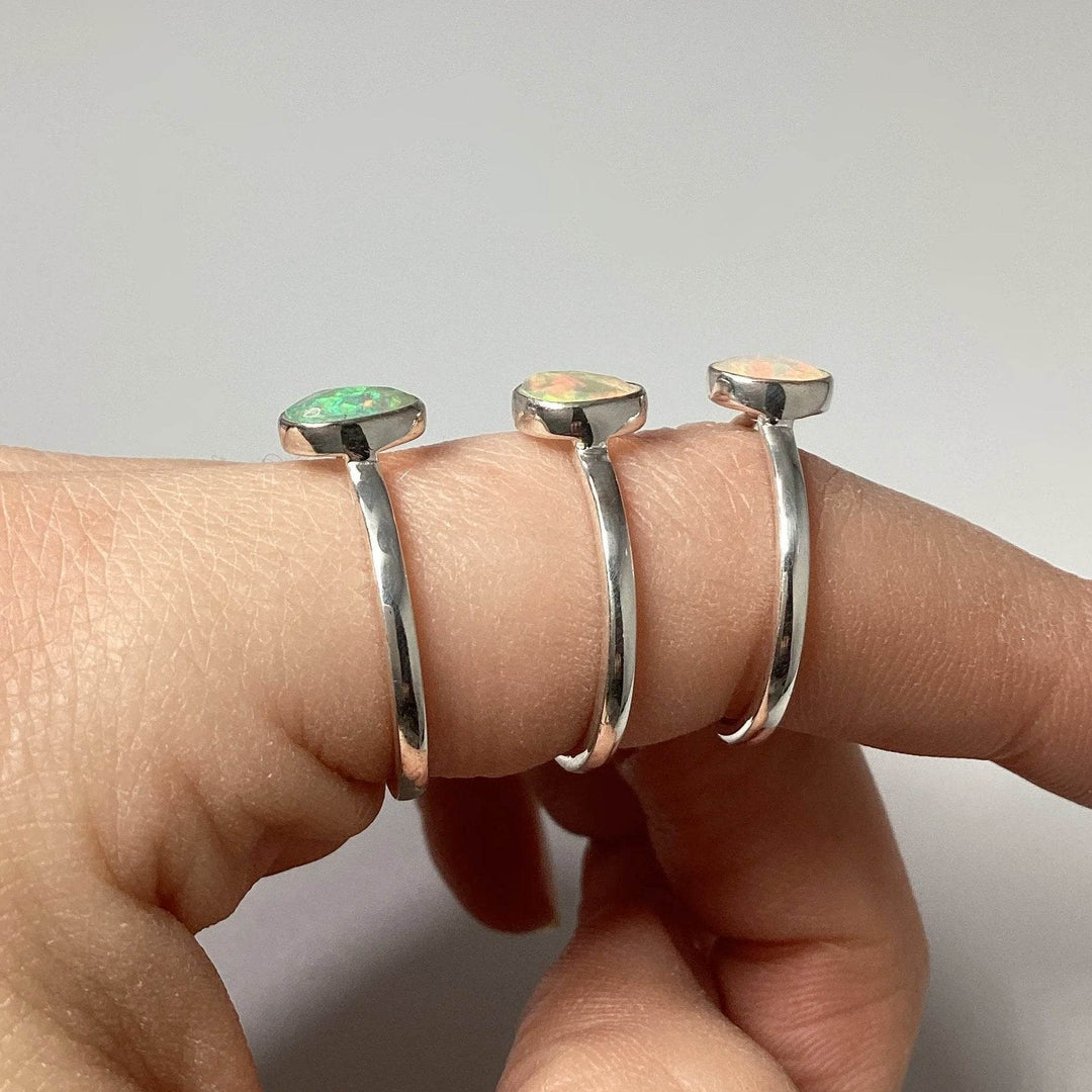 Faceted Ethiopian Fire Opal Ring-Rocks and Gems Canada