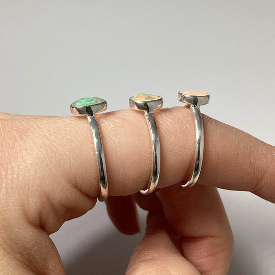 Faceted Ethiopian Fire Opal Ring-Rocks and Gems Canada