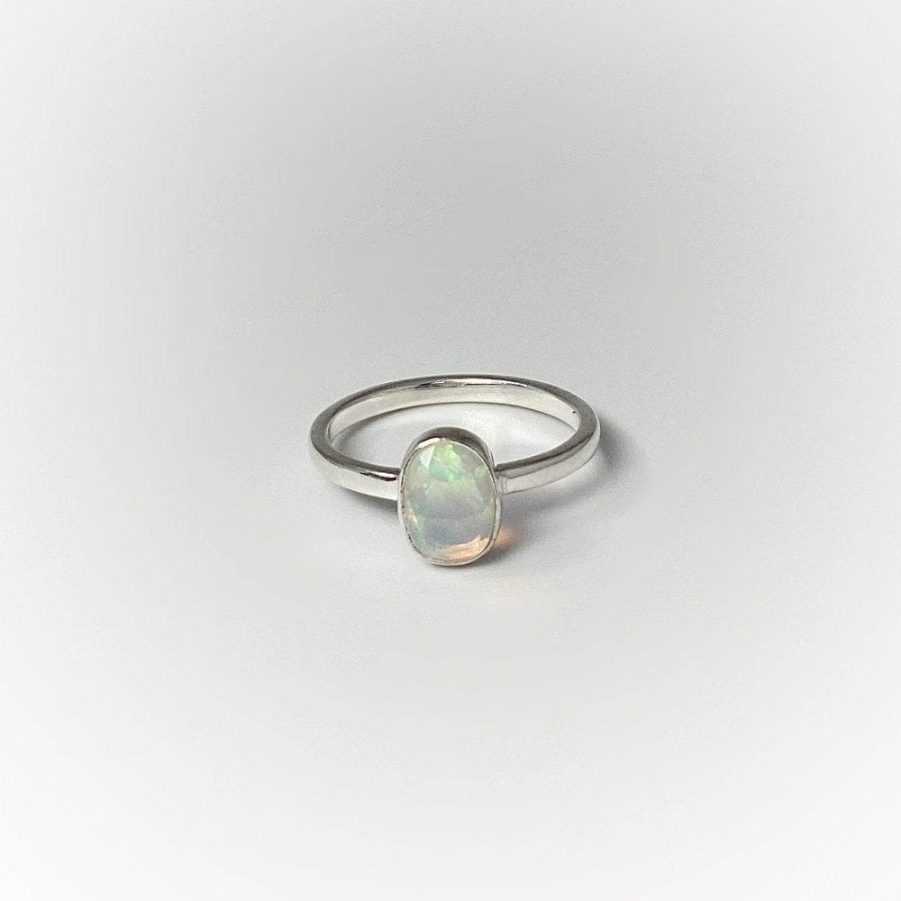 Faceted Ethiopian Fire Opal Ring-Rocks and Gems Canada
