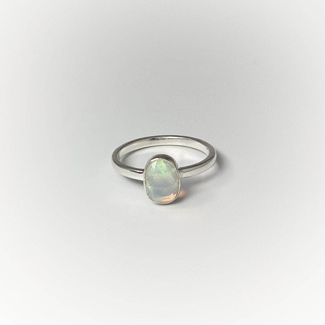 Faceted Ethiopian Fire Opal Ring-Rocks and Gems Canada