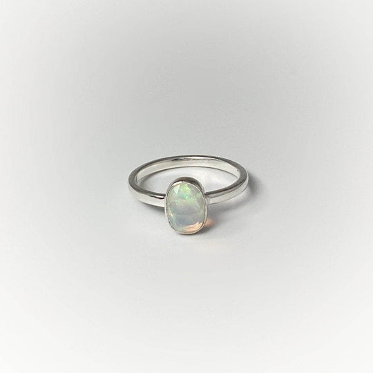 Faceted Ethiopian Fire Opal Ring-Rocks and Gems Canada