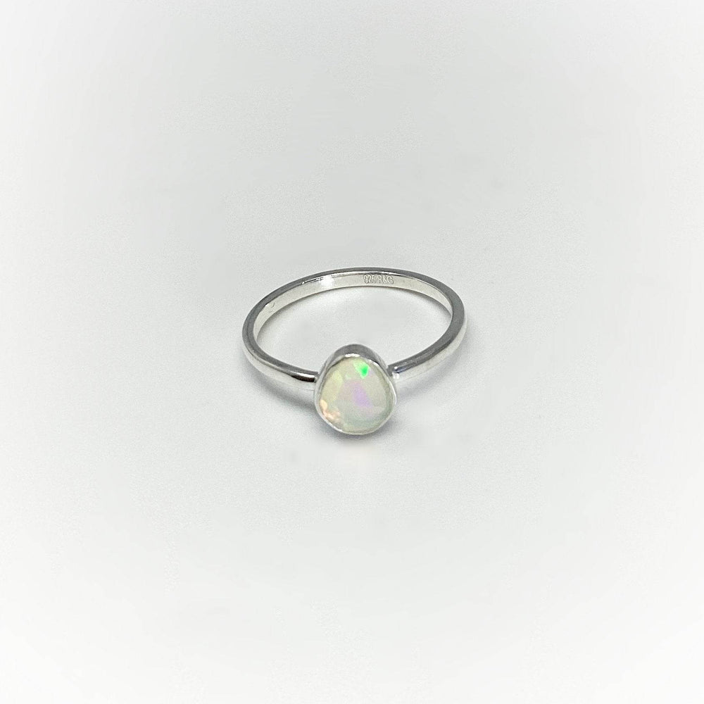 Faceted Ethiopian Fire Opal Ring-Rocks and Gems Canada