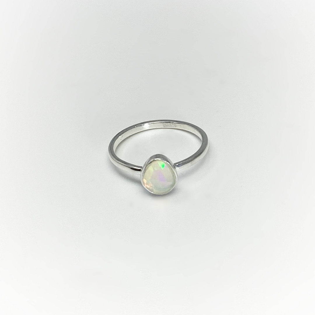 Faceted Ethiopian Fire Opal Ring-Rocks and Gems Canada