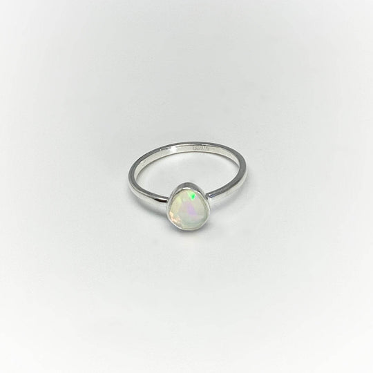 Faceted Ethiopian Fire Opal Ring-Rocks and Gems Canada