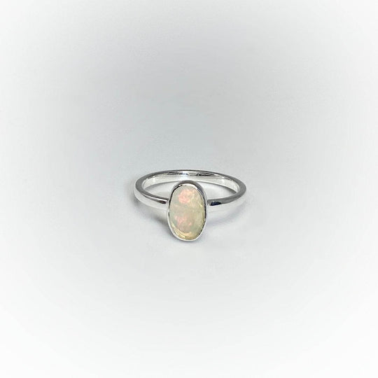 Faceted Ethiopian Fire Opal Ring-Rocks and Gems Canada