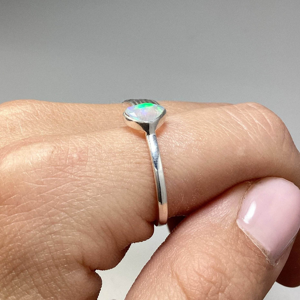 Faceted Ethiopian Fire Opal Ring-Rocks and Gems Canada