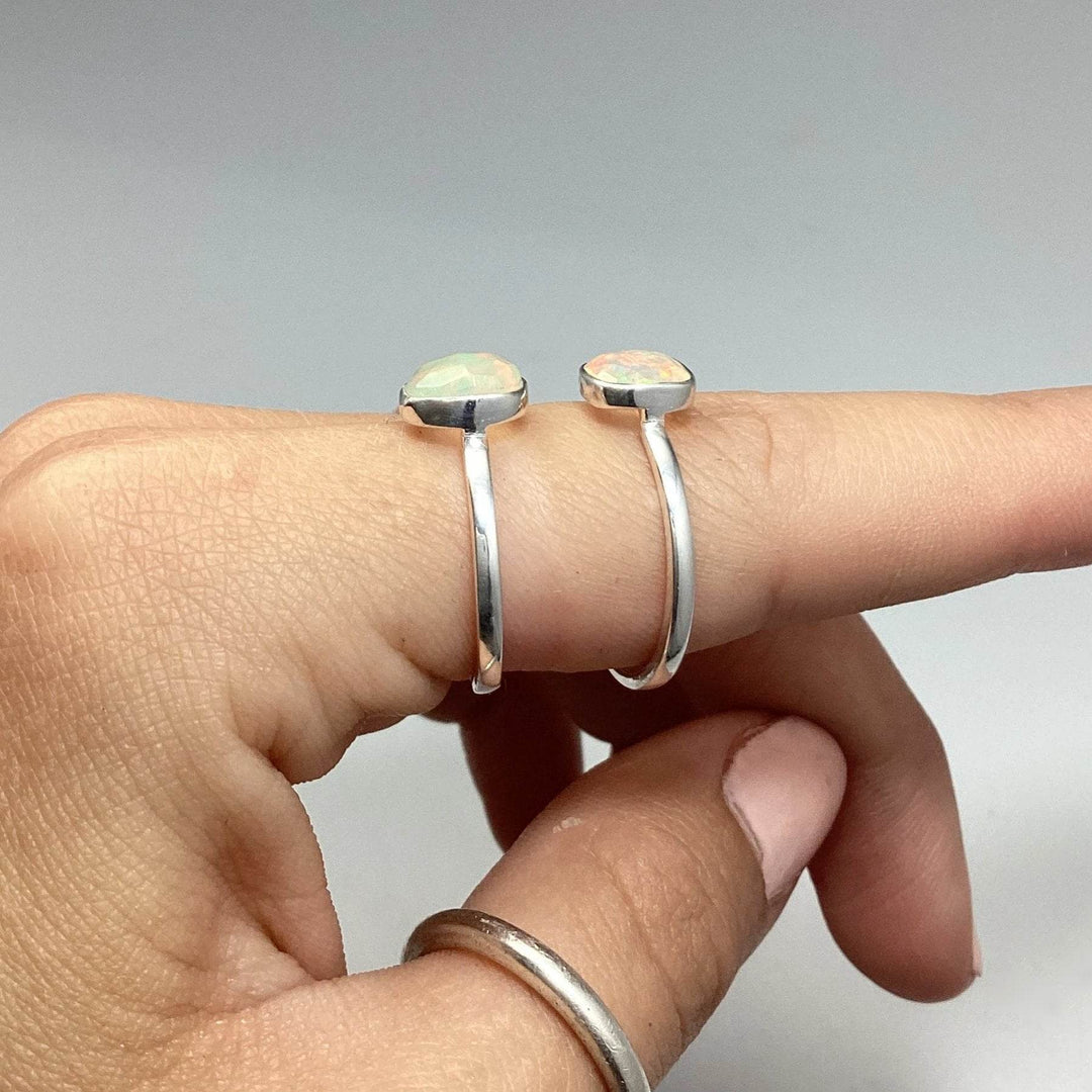 Faceted Ethiopian Fire Opal Ring-Rocks and Gems Canada