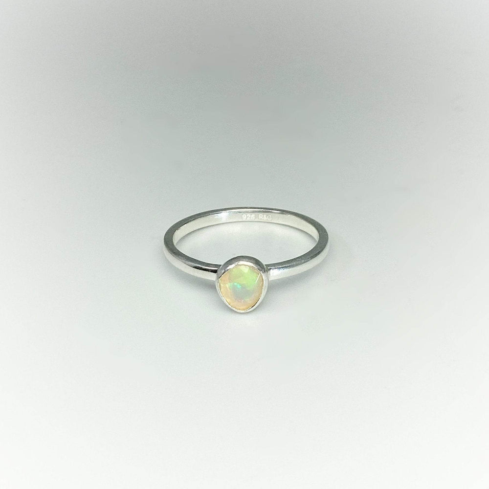Faceted Ethiopian Fire Opal Ring-Rocks and Gems Canada