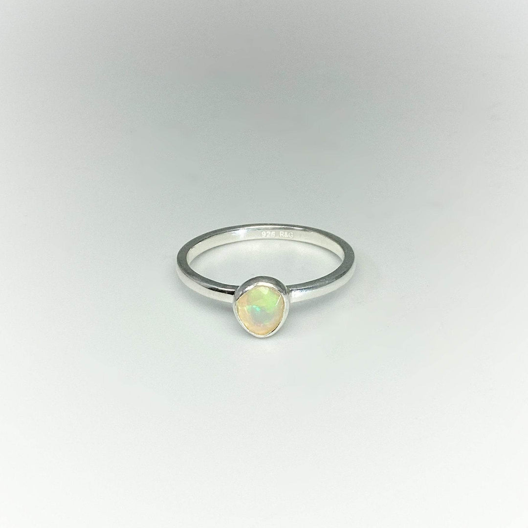 Faceted Ethiopian Fire Opal Ring-Rocks and Gems Canada