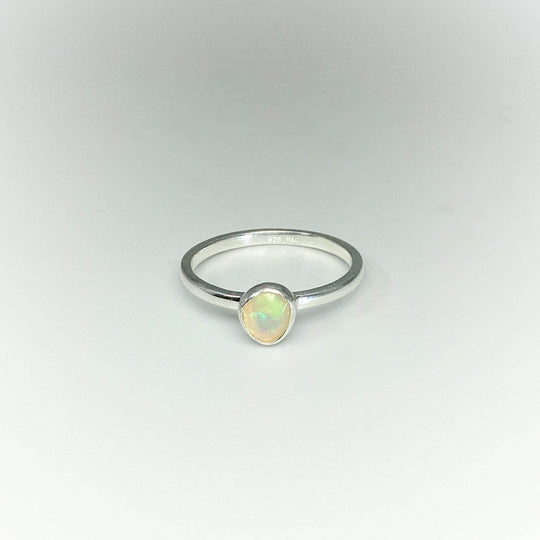 Faceted Ethiopian Fire Opal Ring-Rocks and Gems Canada